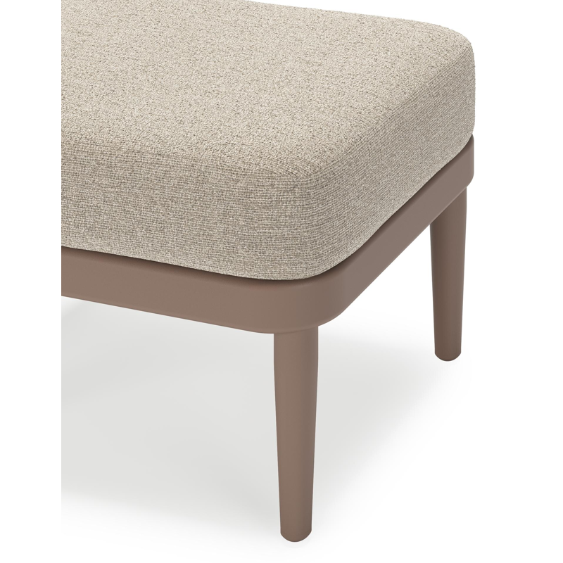 Pouf Orso en aluminium taupe et coussins en all weather cosytica Catania Greige