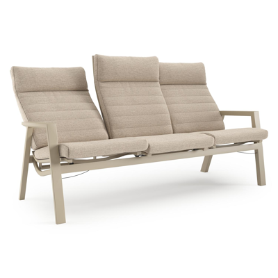 Prato loungebank in beige aluminium met rustic weather+ softtouch kussen