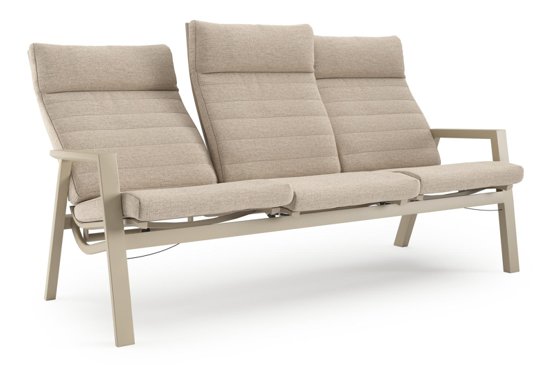 Prato loungebank in beige aluminium met rustic weather+ softtouch kussen
