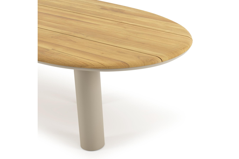 Organo tuintafel organisch in beige aluminium en teak L 280 x B 120 x H 74 cm