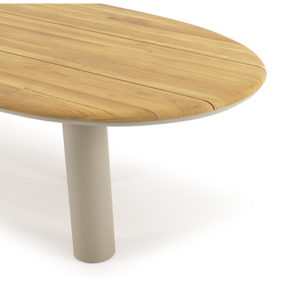 Organo tuintafel organisch in beige aluminium en teak L 280 x B 120 x H 74 cm