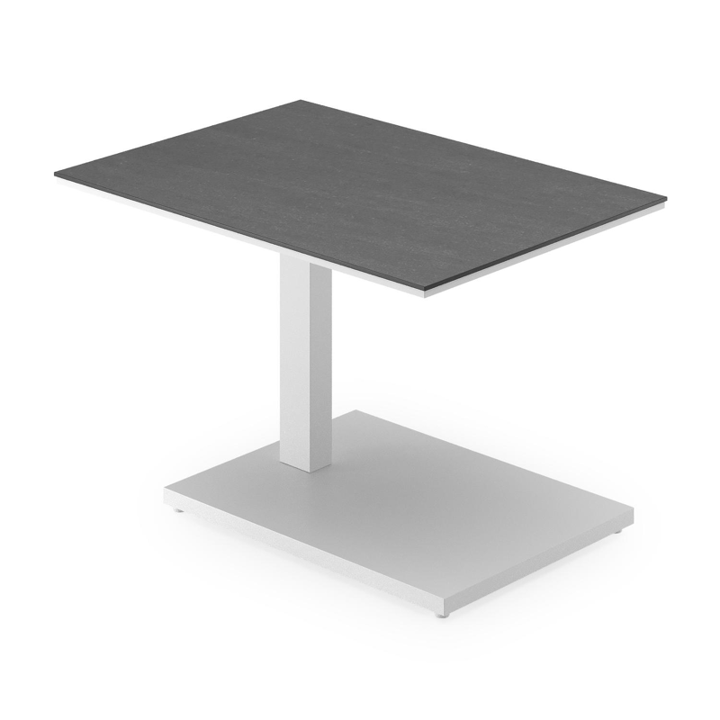 Cesano loungetafel rechthoekig in wit aluminium en volkeramiek Basalt Black - L 70 x B 50 x H 66 cm