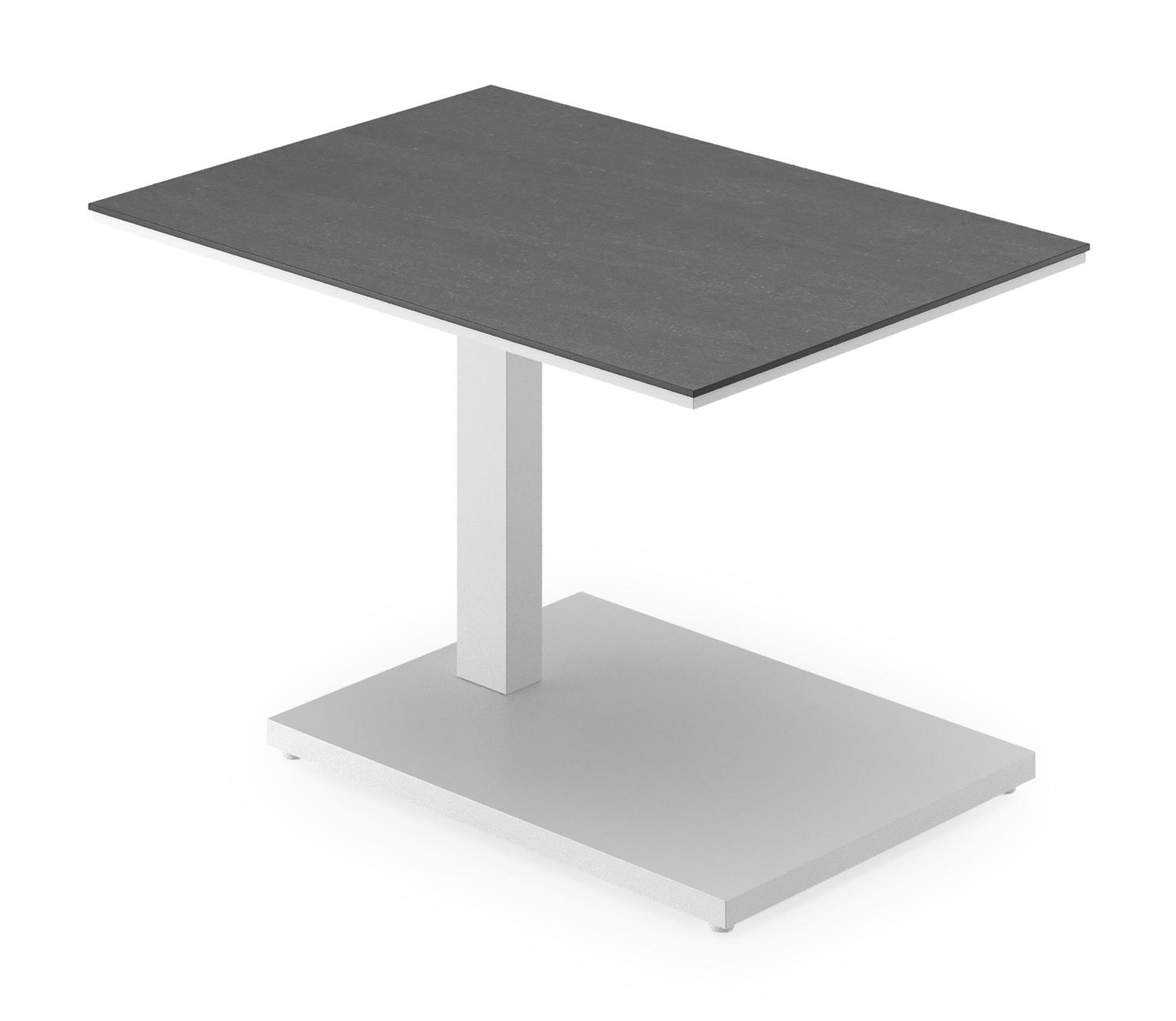 Cesano loungetafel rechthoekig in wit aluminium en volkeramiek Basalt Black - L 70 x B 50 x H 66 cm