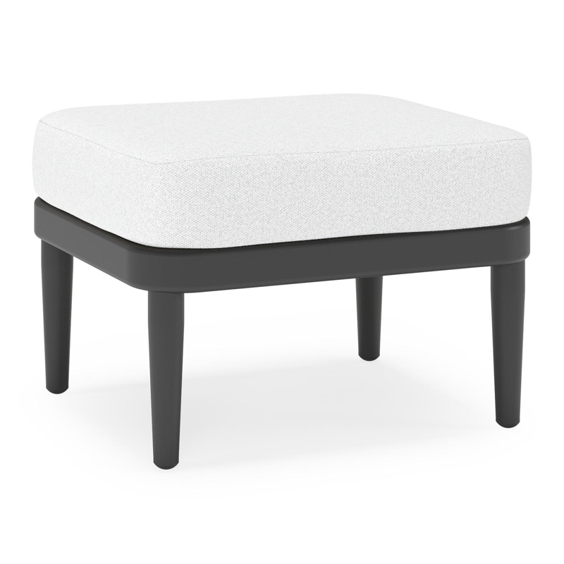 Pouf Orso en aluminium noir et coussins en all weather solica Ego Birch