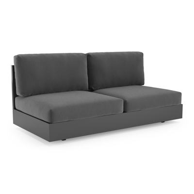 Como loungebank in zwart aluminium met lopi shadow all weather sunbrella® luxe kussen