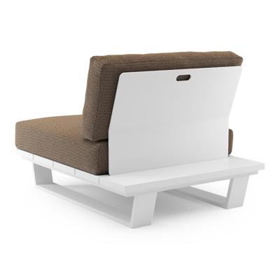 Pagino loungestoel in wit aluminium met firenze bamboe all weather solica kussen