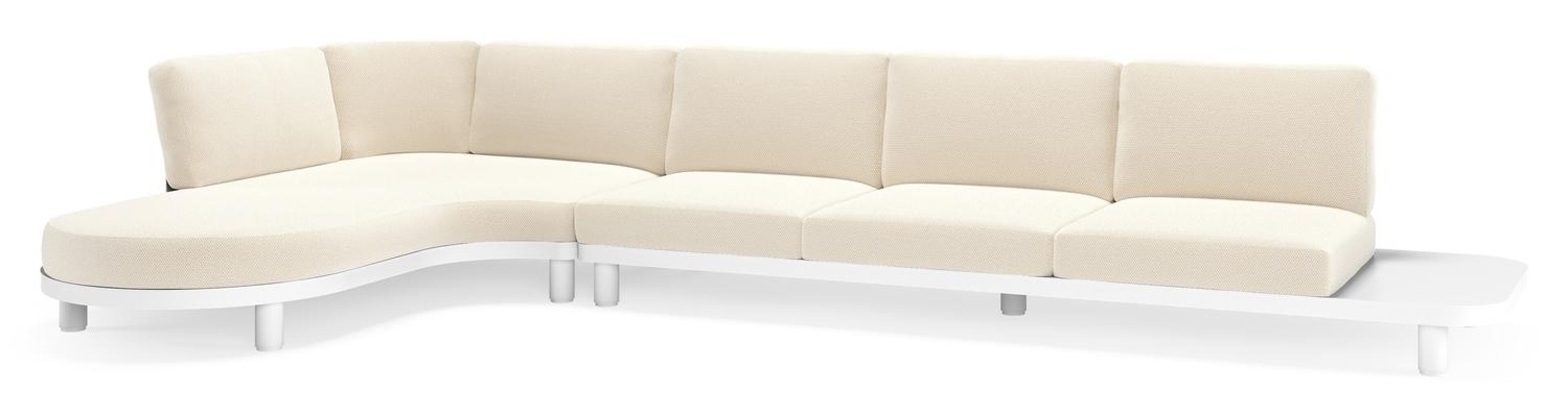 Donato loungehoek in wit aluminium met all weather cosytica Althea Off White kussen