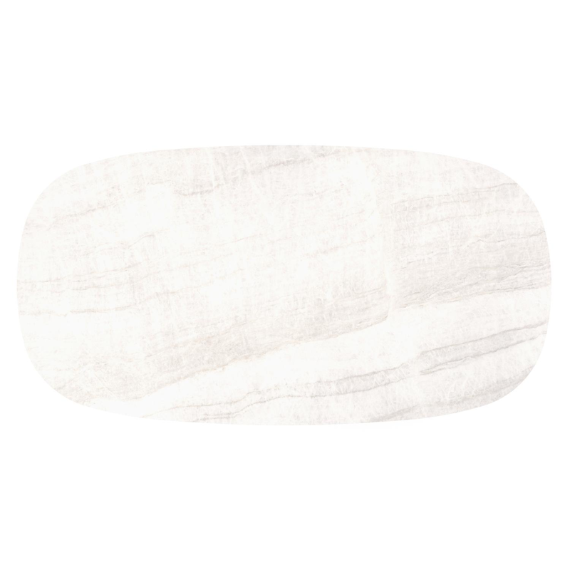 Amico tuintafel bombo in wit aluminium en volkeramiek Taj Mahal - L 210 x B 110 x H 73.5 cm