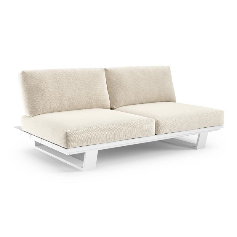 Pagino loungebank in wit aluminium met althea off white all weather cosytica kussen