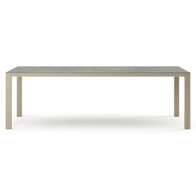 Como tuintafel rechthoekig in beige aluminium en volkeramiek Aspen Grey - L 240 x B 100 x H 73 cm