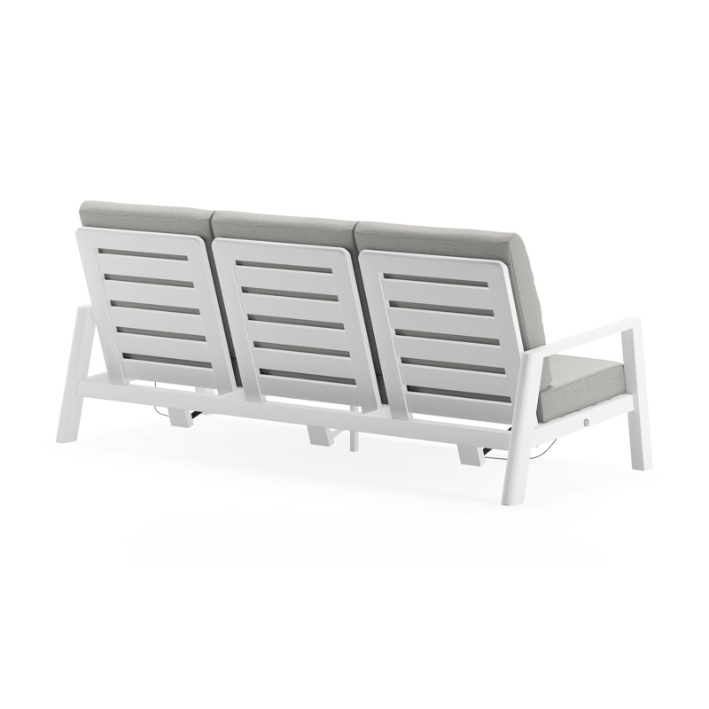 Cirello loungeset in wit aluminium met savane nimbus all weather sunbrella® luxe kussens