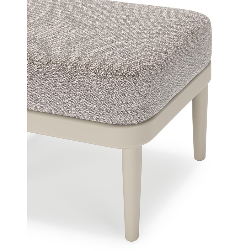 Pouf Orso en aluminium beige et coussins en all weather sunbrella® luxe Wander Granite