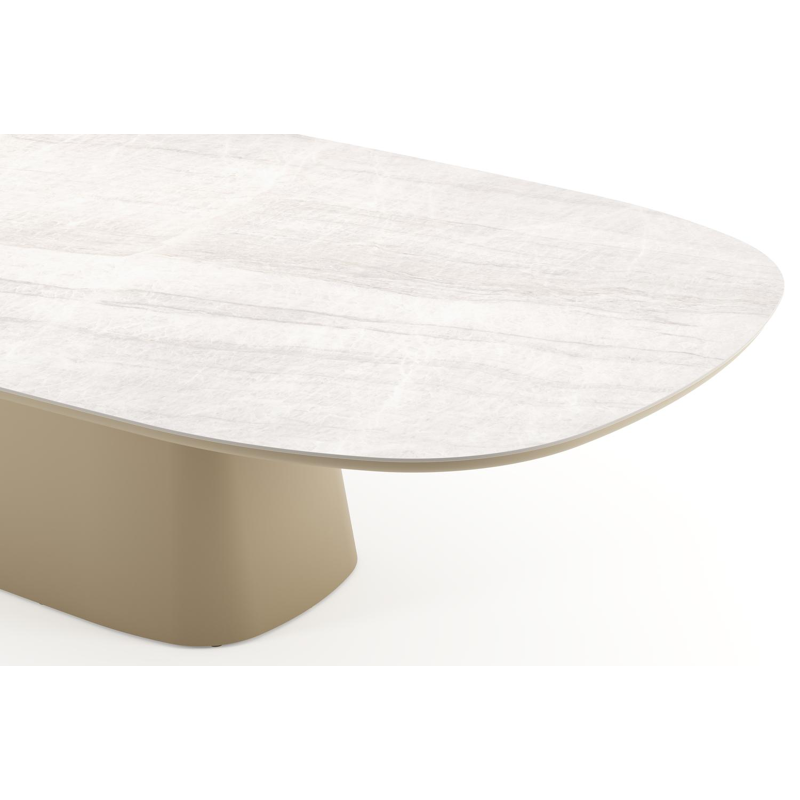 Amico tuintafel bombo xl in beige aluminium en volkeramiek Taj Mahal - L 320 x B 148 x H 73.5 cm