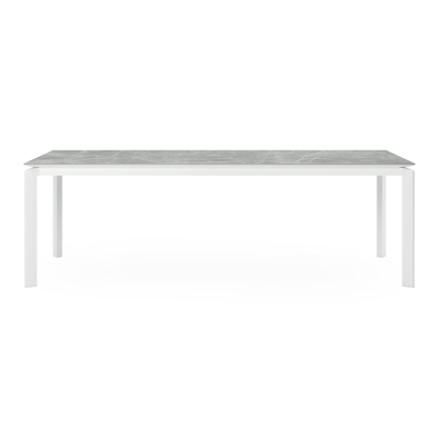 Verato tuintafel in wit aluminium en volkeramiek zaha stone - L 240 x B 100 x H 76 cm