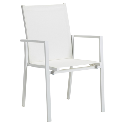 Rimini stapelbare tuinstoel wit - aluminium en textilene