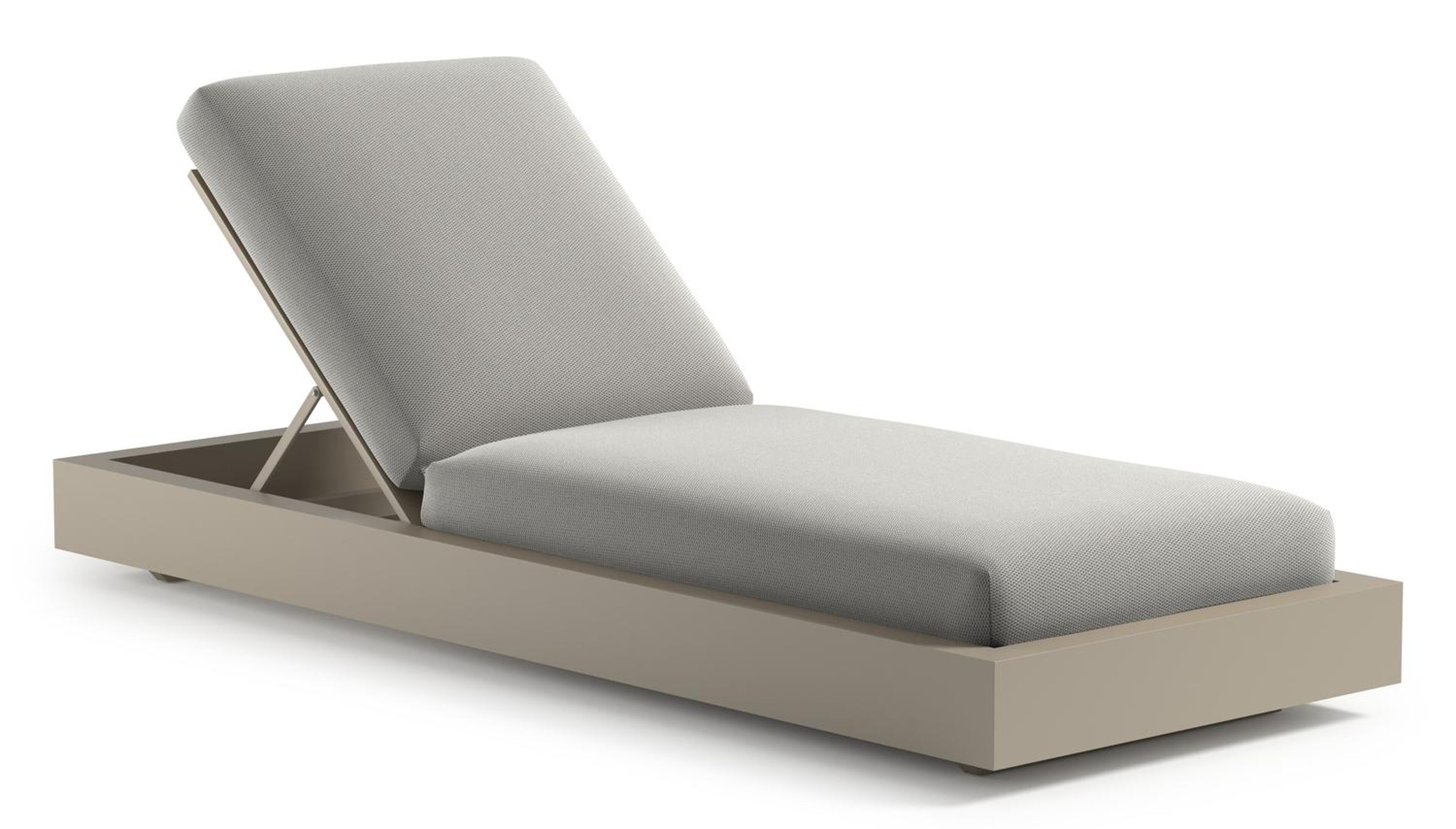 Como verstelbaar ligbed in beige aluminium met lopi ash all weather sunbrella® luxe