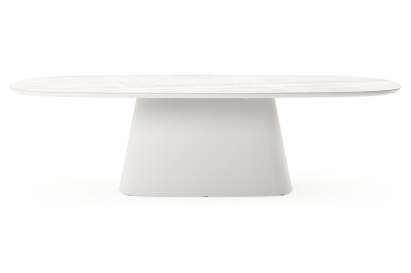 Amico tuintafel bombo xl in wit aluminium en volkeramiek Taj Mahal - L 270 x B 148 x H 73.5 cm