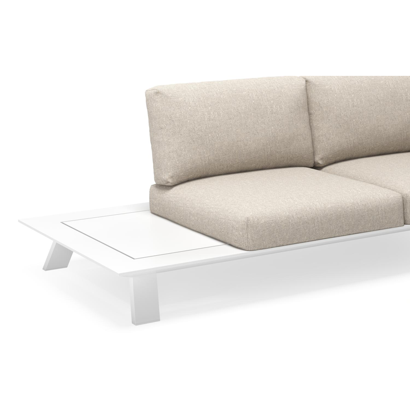 Cesano loungehoek in wit aluminium met heritage rust all weather sunbrella® luxe kussens