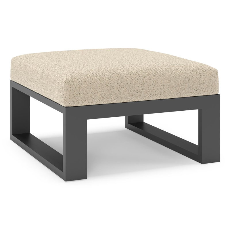 Verato poef in zwart aluminium met bora forest all weather cosytica kussen