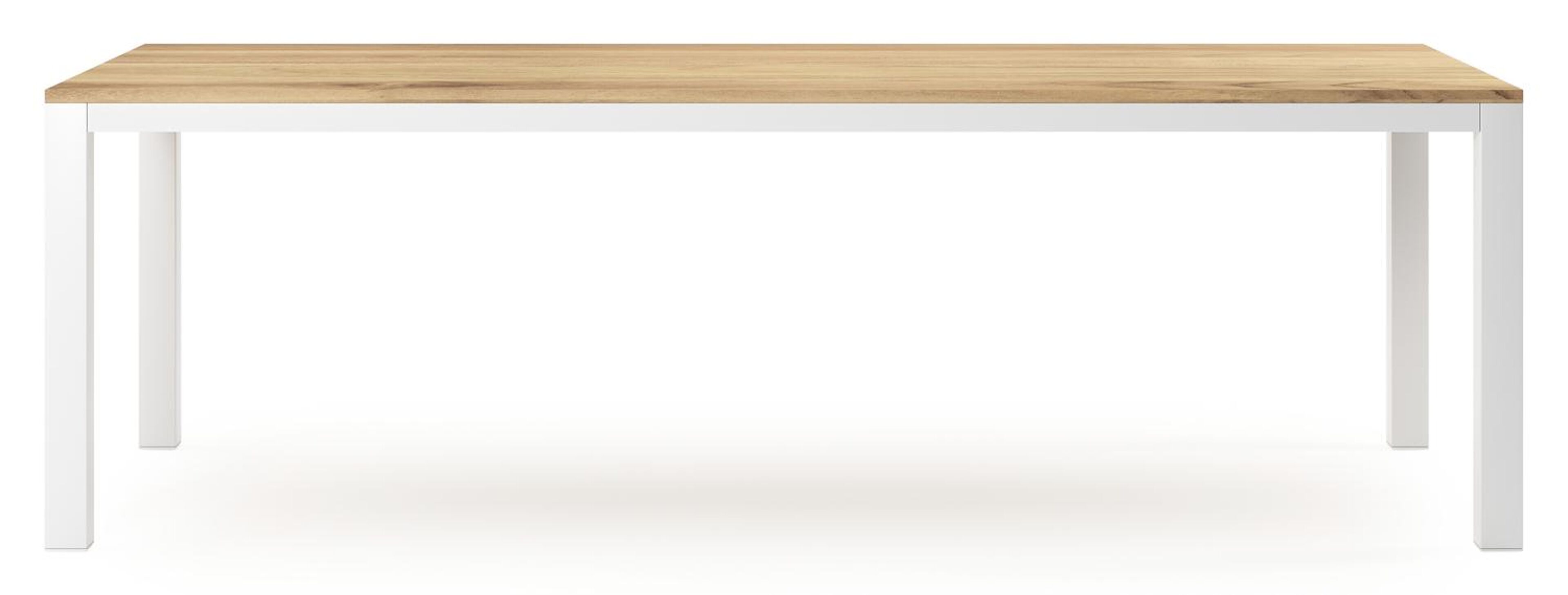 Como tuintafel rechthoekig in wit aluminium en teak - L 240 x B 100 x H 75 cm