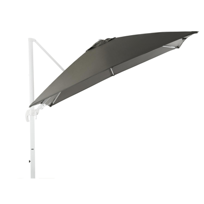 Parasol pendant Avola avec fonction tilt en aluminium blanc avec toile de parasol en all weather sunbrella® premium gris - Larg1 300 x Larg2 300 cm (sans pied de parasol)
