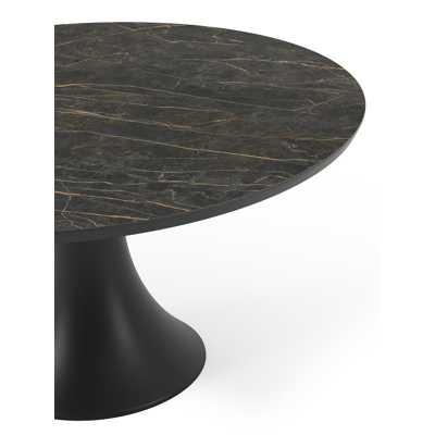 Table de jardin Fano en aluminium noir et céramique pleine black obsession - Dia. 148 x H 75 cm