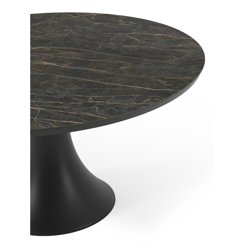 Table de jardin Fano en aluminium noir et céramique pleine black obsession - Dia. 148 x H 75 cm