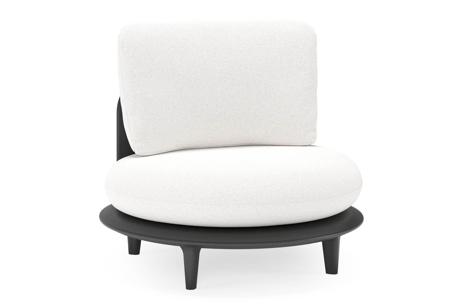 Bomero loungestoel in zwart aluminium met soul optik all weather solica kussen