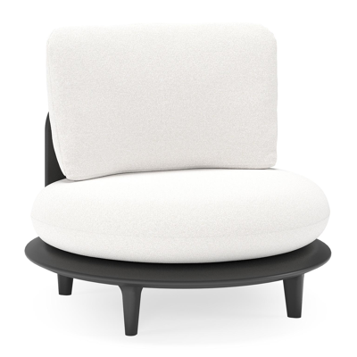 Bomero loungestoel in zwart aluminium met soul optik all weather solica kussen