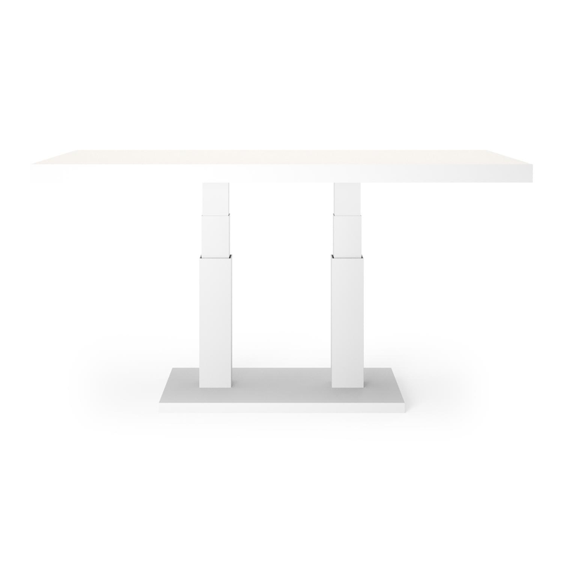 Veneto loungetafel in wit aluminium en sintered stone crema minerale - L 140 x B 85 x H 49/72 cm