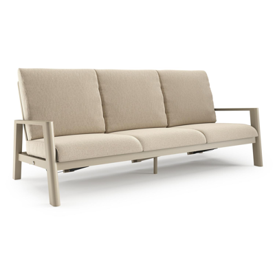 Canapé de jardin Cirello en aluminium beige et coussins en all weather cosytica althea chalk