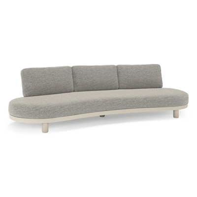 Donato loungebank in beige aluminium met all weather sunbrella® luxe Tundra Pepper kussen