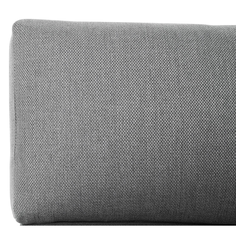 Fauteuil de jardin Livo pièce intermédiaire en aluminium noir avec coussin en All Weather Olefin gris