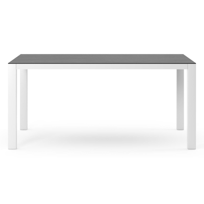 Como tuintafel in wit aluminium en volkeramiek Basalt Black - L 160 x B 100 x H 75 cm