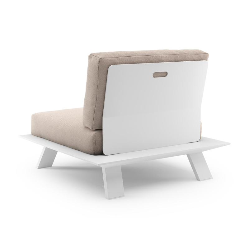 Cesano loungestoel in wit aluminium met wander pilat all weather Sunbrella® luxe kussen