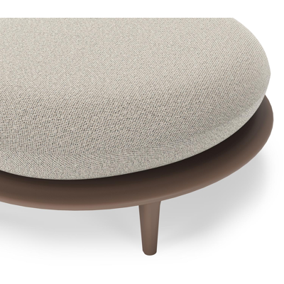 Bomero poef in taupe aluminium met firenze sand all weather solica kussen