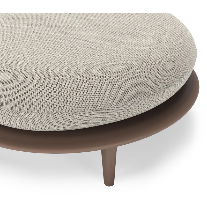 Bomero poef in taupe aluminium met firenze sand all weather solica kussen