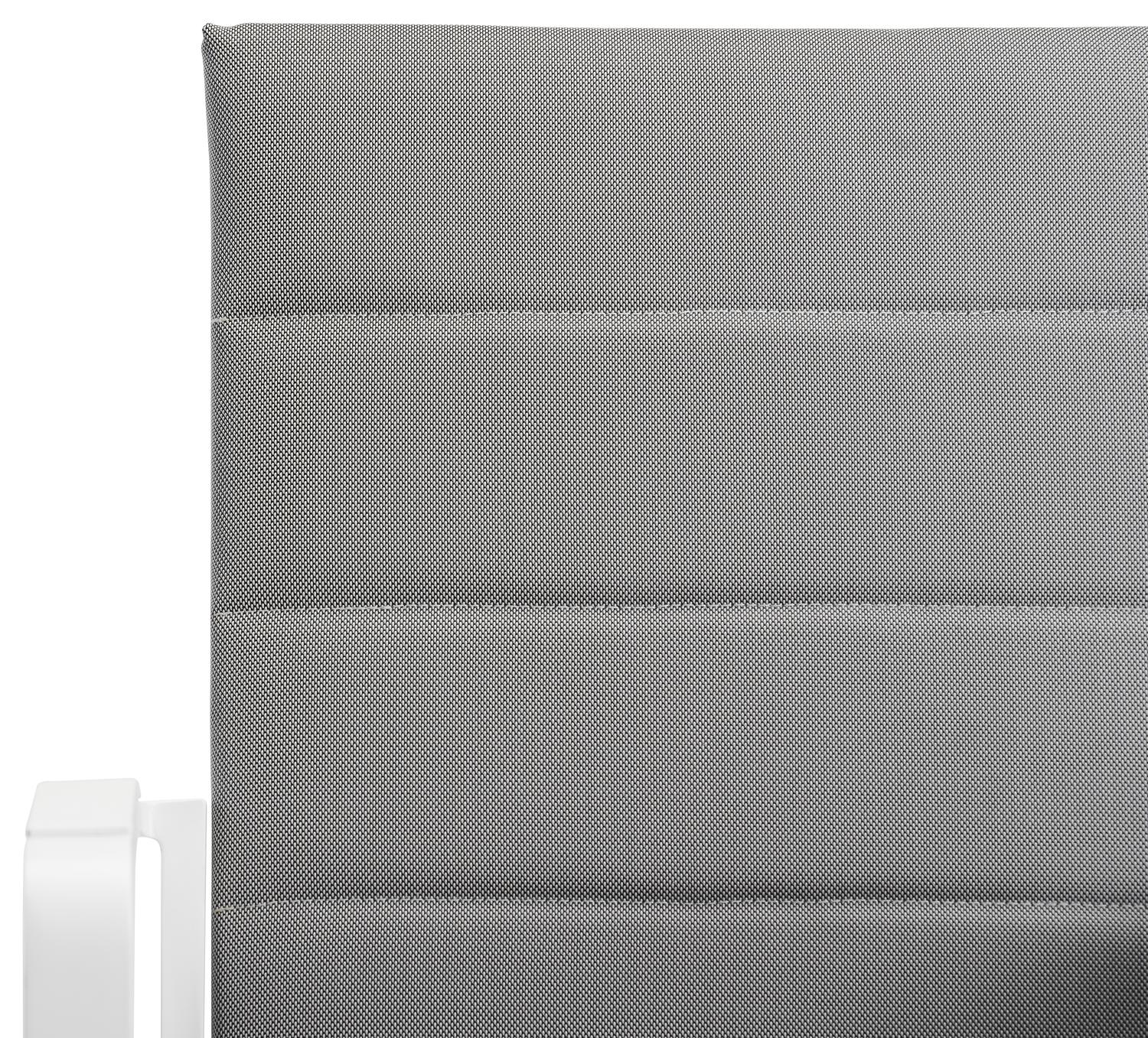 Lioni stapelbare tuinstoel in wit aluminium en grijs luxe comfort textilene