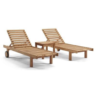 Chaise longue réglable Eric en teak