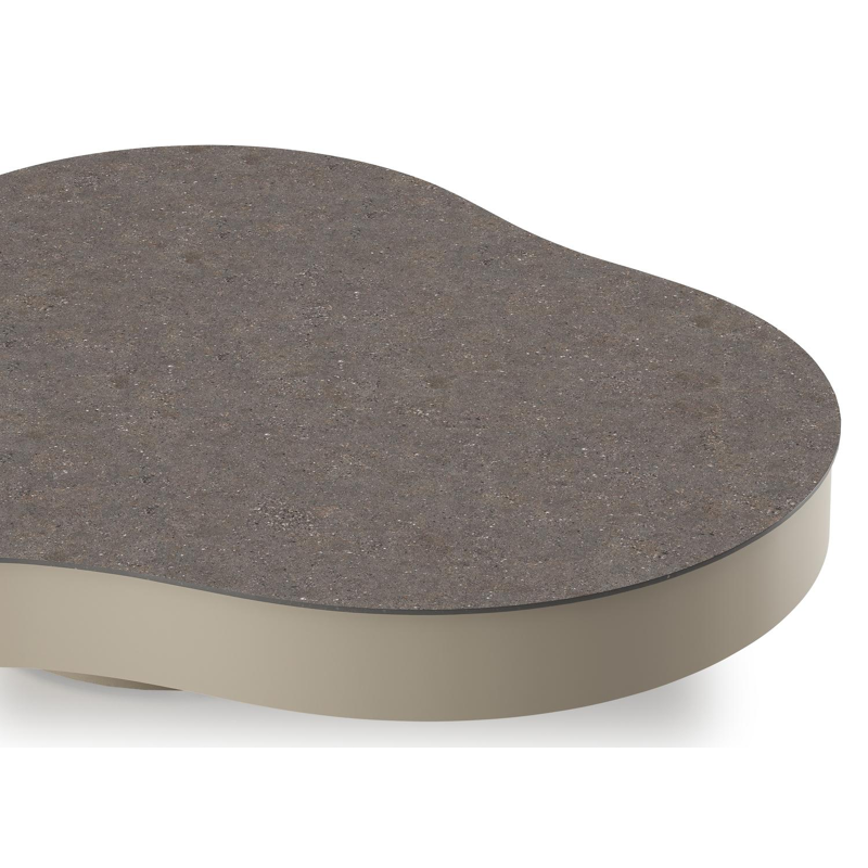 Lomano loungetafel cloud in beige aluminium en aluminium Wulong - L 131 x B 108 x H 25 cm