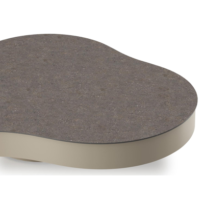 Lomano loungetafel cloud in beige aluminium en aluminium Wulong - L 131 x B 108 x H 25 cm