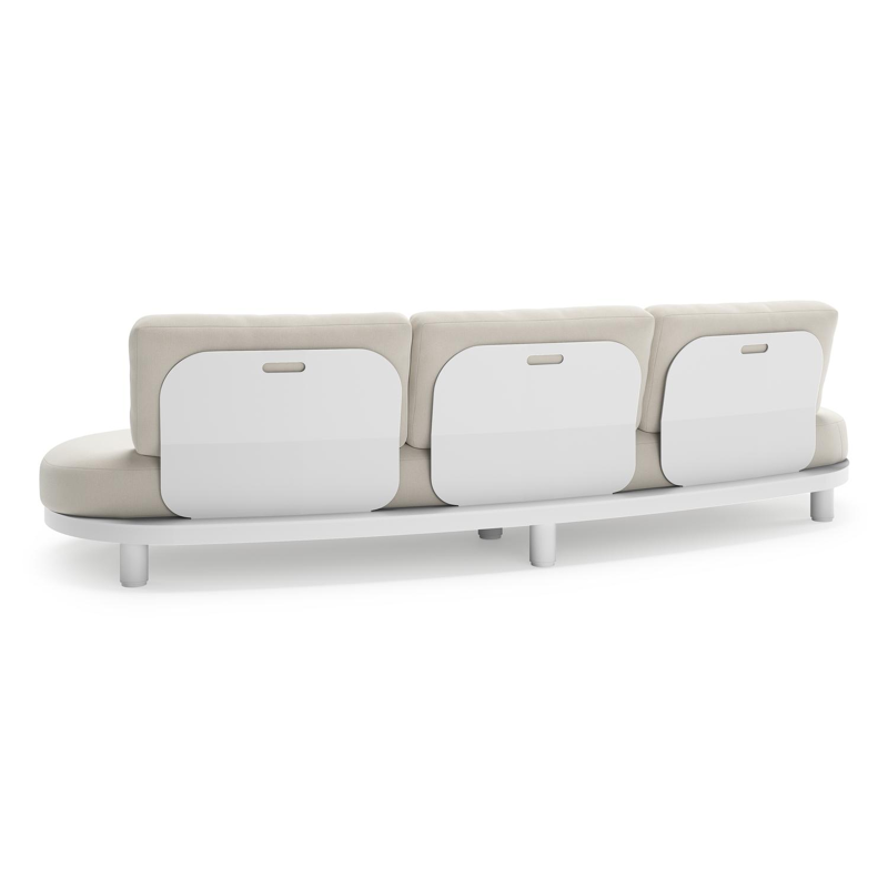 Donato loungebank in wit aluminium met all weather sunbrella® luxe Savane White kussen