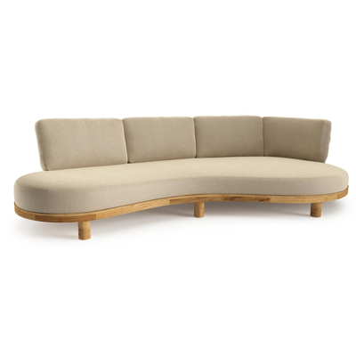 Donato loungebank in teak met althea camel all weather cosytica kussen