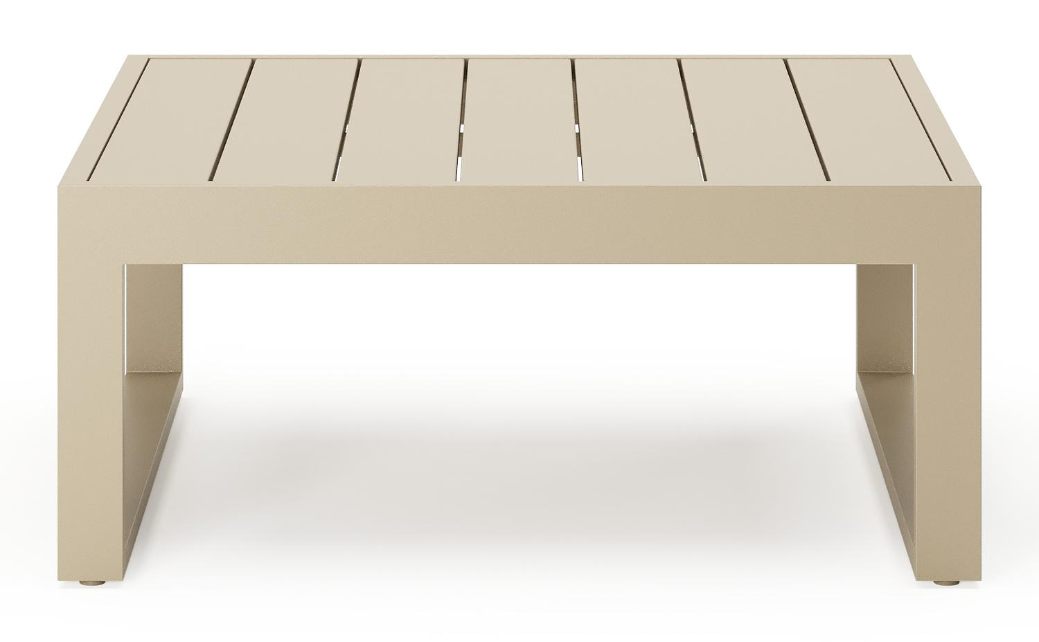 Table basse Caldela en aluminium beige - Lg. 70 x Lrg. 70 x Haut. 31 cm