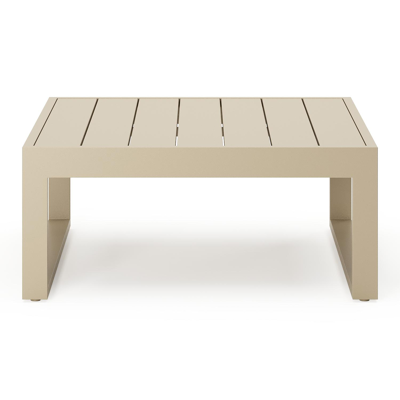 Caldela loungetafel in beige aluminium - L 70 x B 70 x H 31 cm