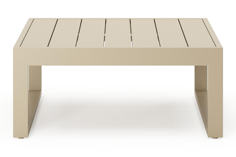 Caldela loungetafel in beige aluminium - L 70 x B 70 x H 31 cm