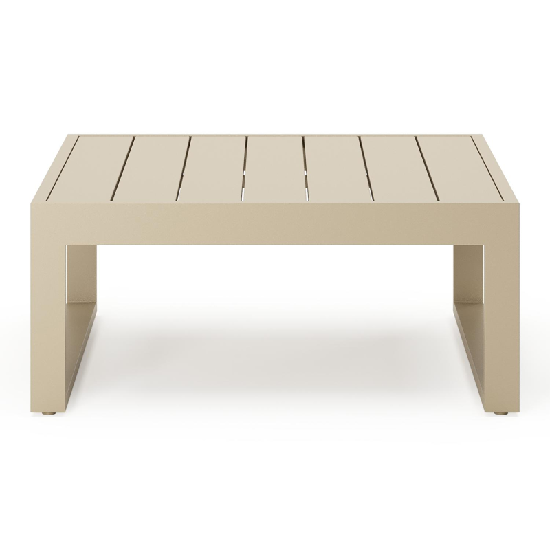 Caldela loungetafel in beige aluminium - L 70 x B 70 x H 31 cm