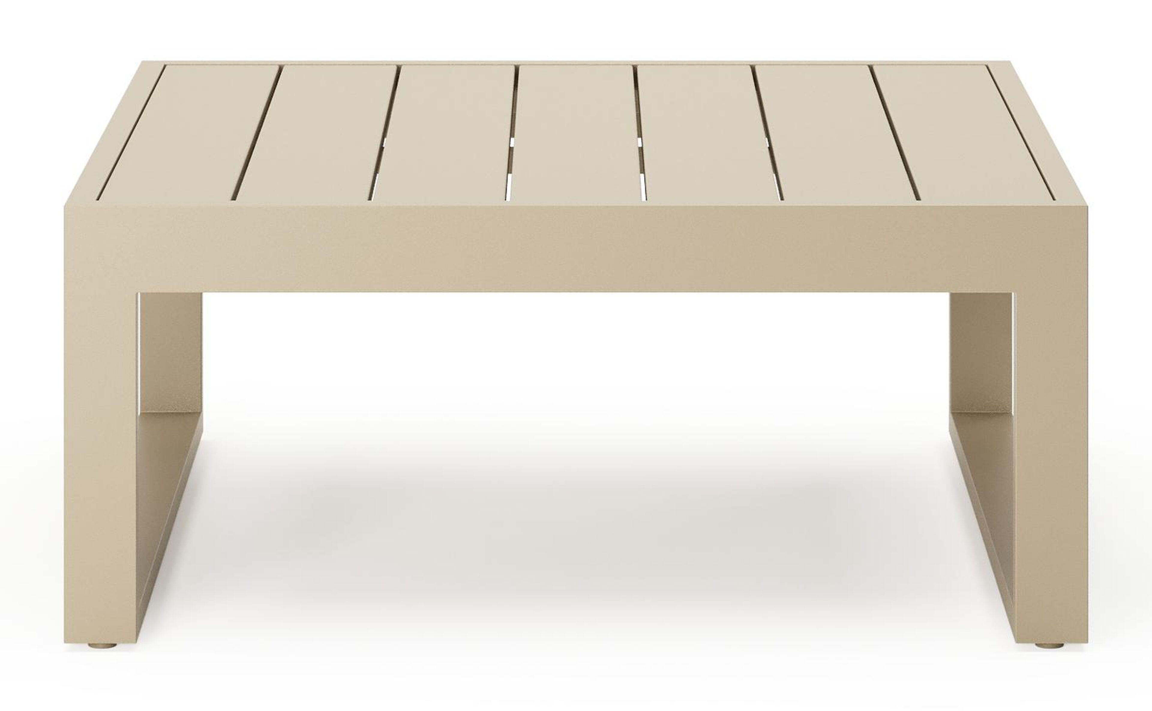 Caldela loungetafel in beige aluminium - L 70 x B 70 x H 31 cm