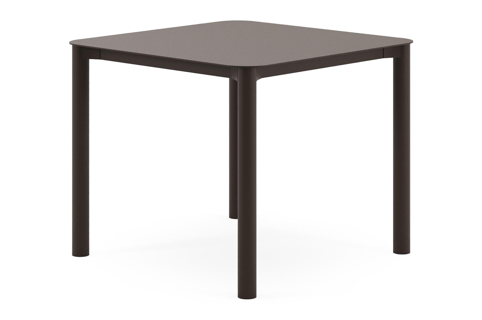 Orso tuintafel rechthoekig afgerond in donkerbruin aluminium - L 90 x B 90 x H 75 cm