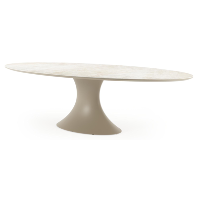 Fano tuintafel ovaal in beige aluminium en volkeramiek Rapolano - L 290 x B 148 x H 75 cm